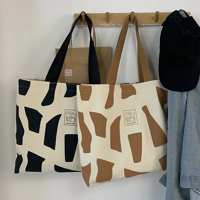 Women Canvas Checkered Shoulder Bag Black White — feature 15