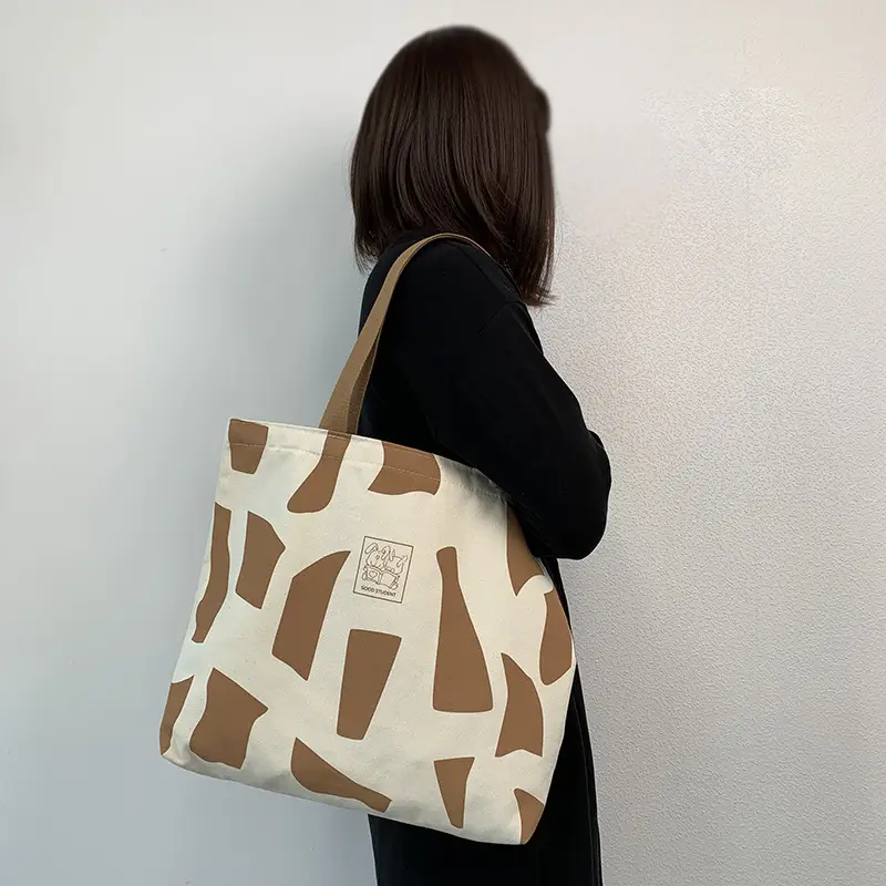 Women Canvas Checkered Shoulder Bag Black White — feature 25