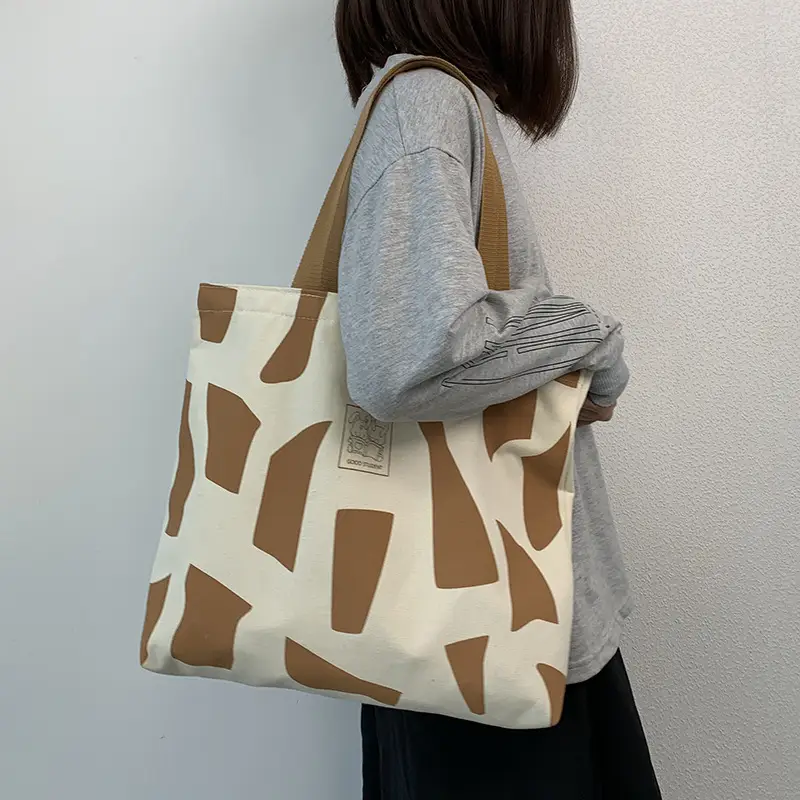 Women Canvas Checkered Shoulder Bag Black White — feature 29