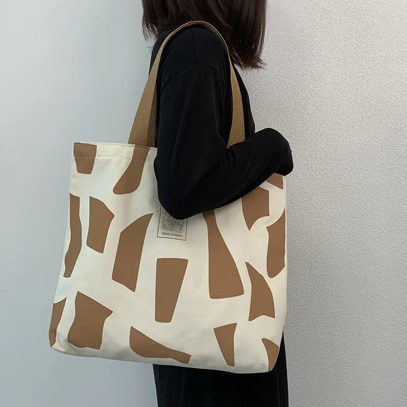Women Canvas Checkered Shoulder Bag Black White — feature 3