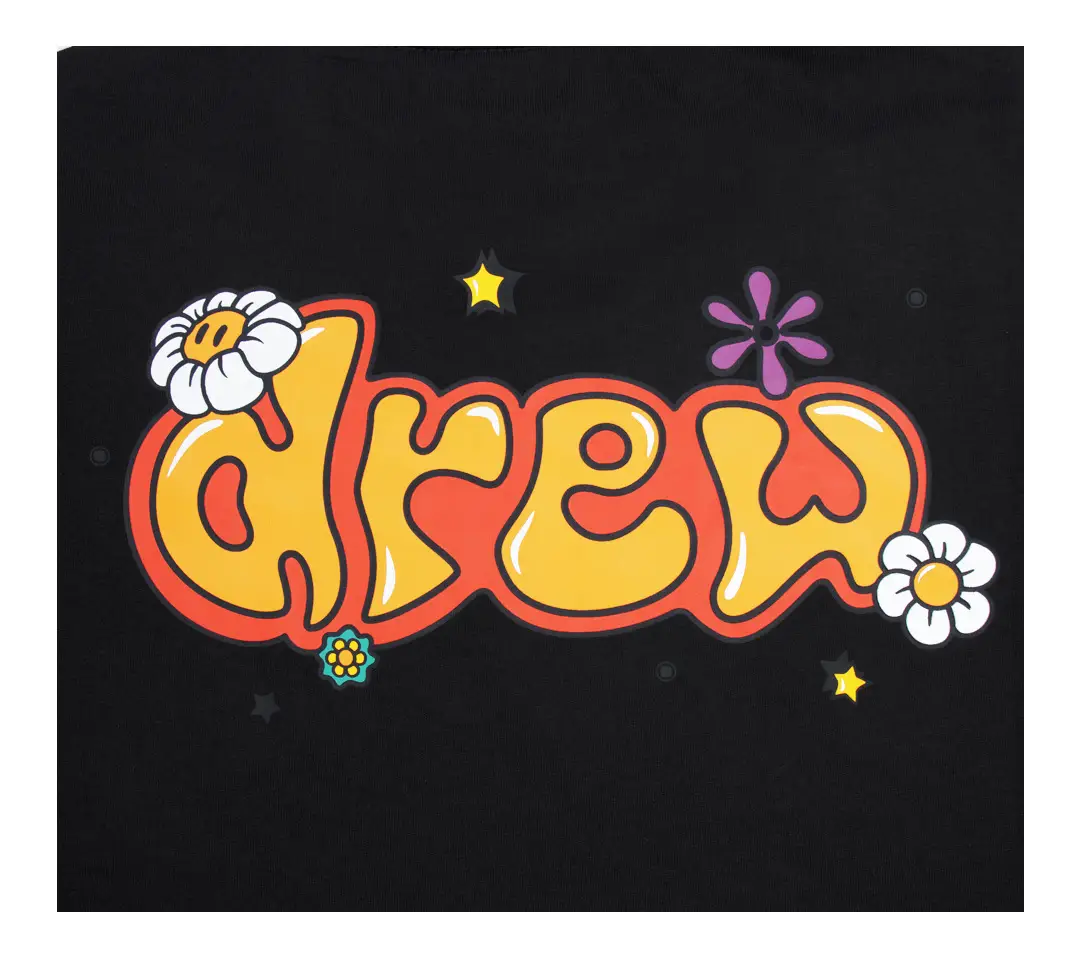 Black Cotton T-Shirt with "No Easy Drew" Graphic — feature 11