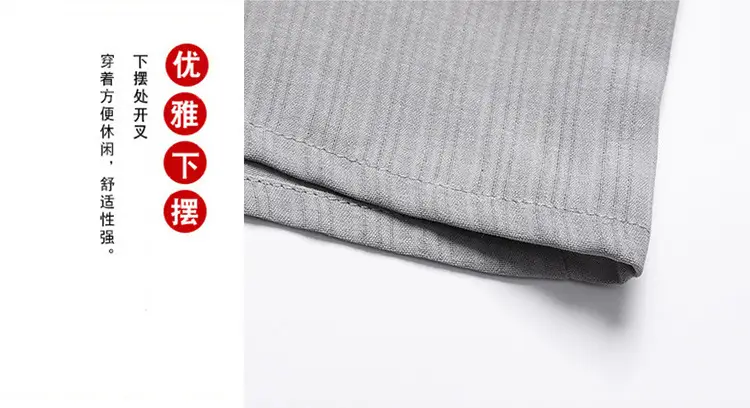 Middle-Aged Elderly Men Shirts Short Sleeve Solid Gray — feature 7