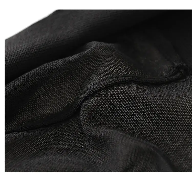 Women's Black Knitted Sunscreen Shawl Outer Long Sleeve Dress — feature 29