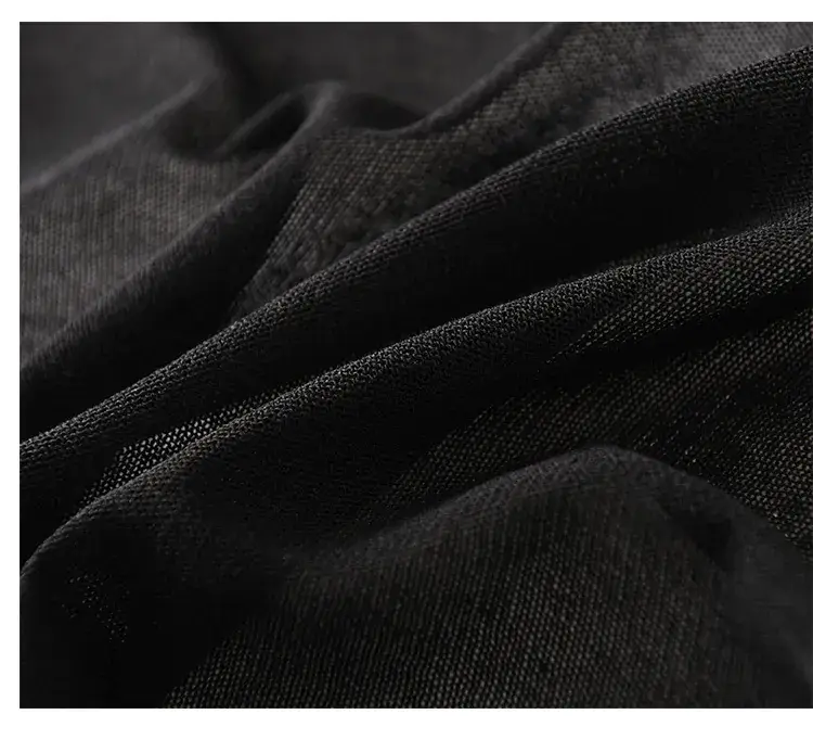 Women's Black Knitted Sunscreen Shawl Outer Long Sleeve Dress — feature 30