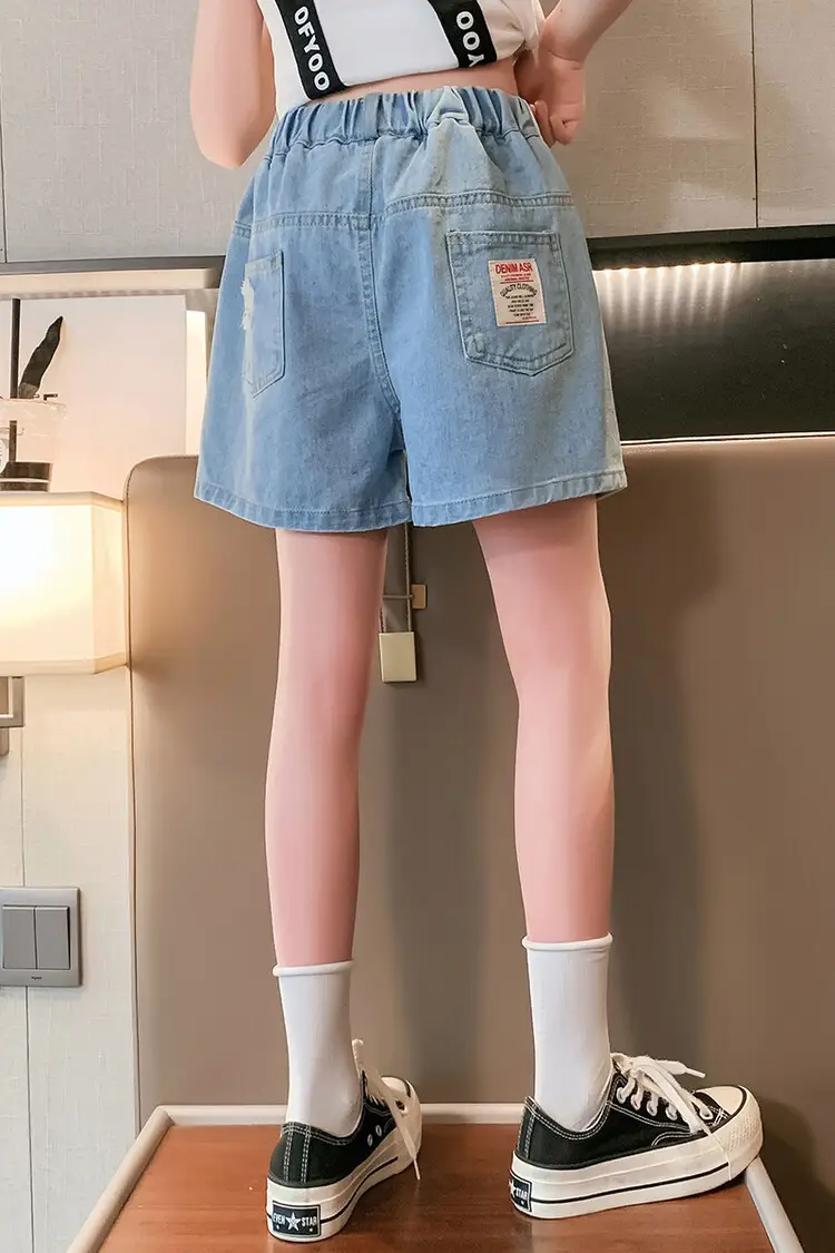 Girls' Ripped Denim Shorts Summer Wear — feature 1