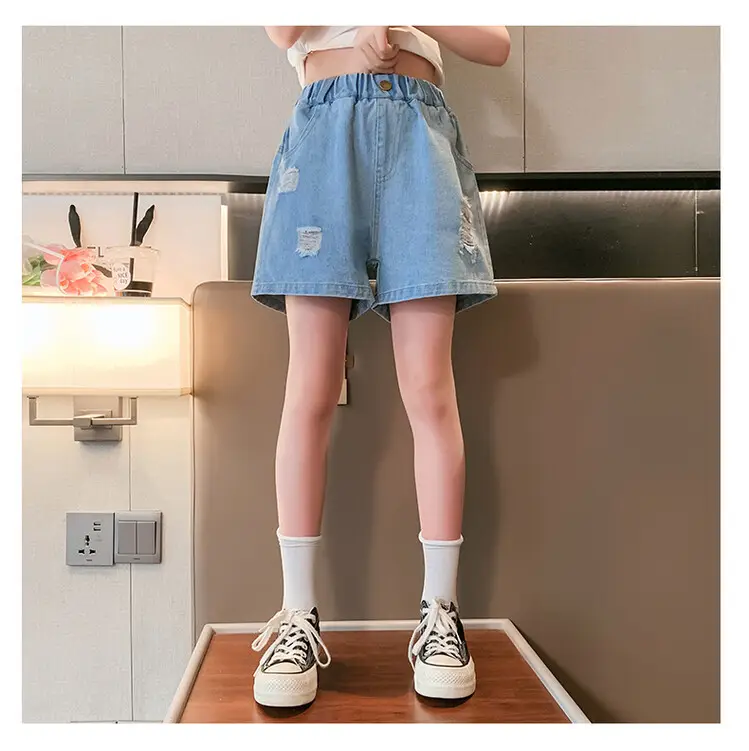 Girls' Ripped Denim Shorts Summer Wear — feature 14