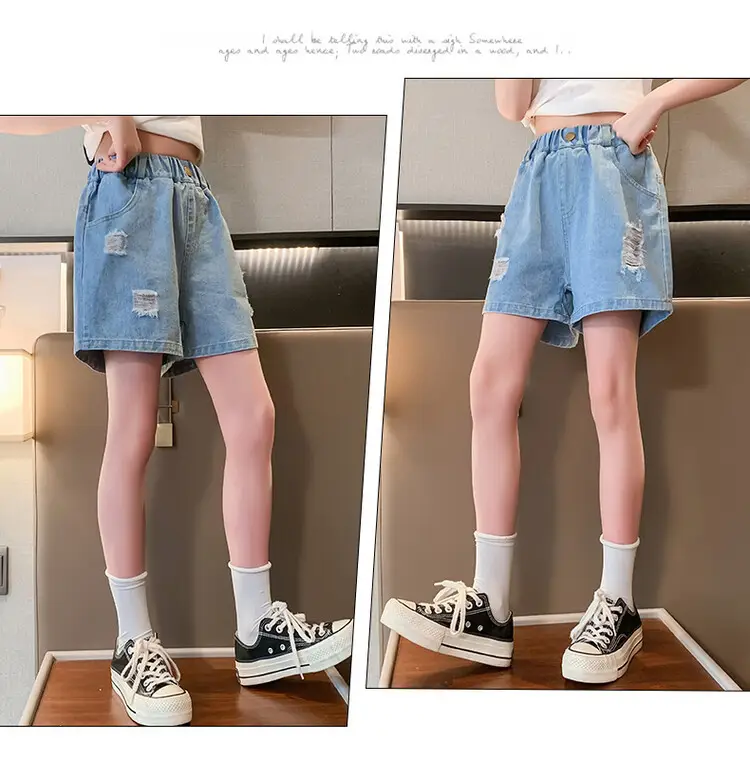 Girls' Ripped Denim Shorts Summer Wear — feature 16