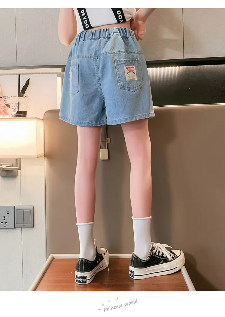 Girls' Ripped Denim Shorts Summer Wear — feature 18