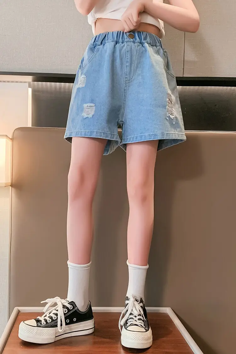 Girls' Ripped Denim Shorts Summer Wear — feature 2