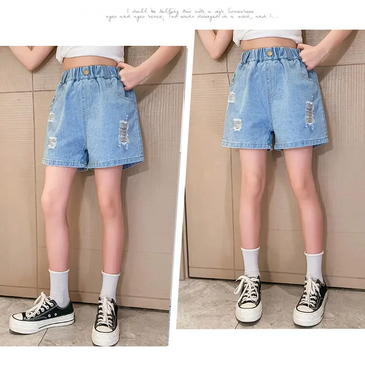 Girls' Ripped Denim Shorts Summer Wear — feature 21