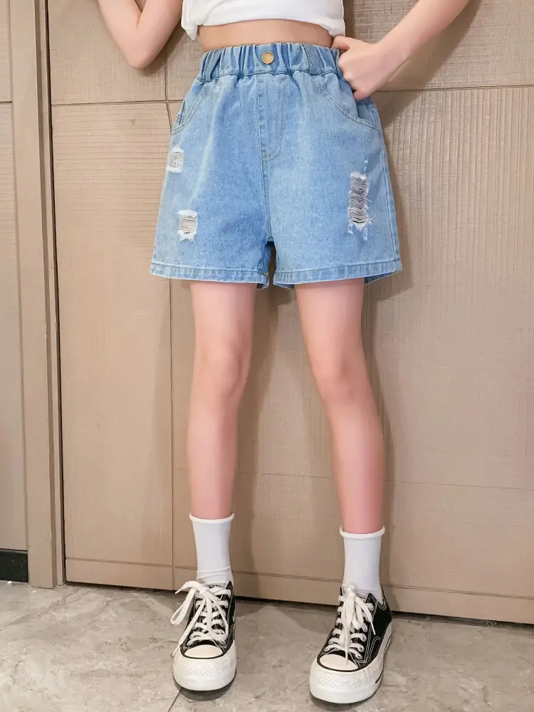 Girls' Ripped Denim Shorts Summer Wear — feature 26