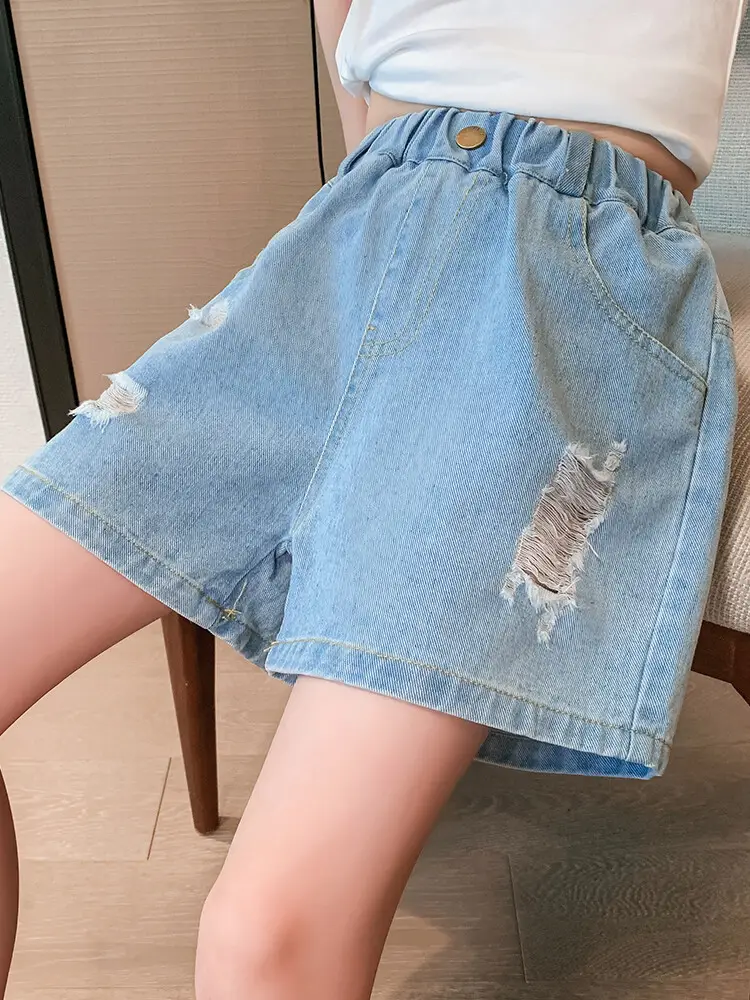 Girls' Ripped Denim Shorts Summer Wear — feature 27