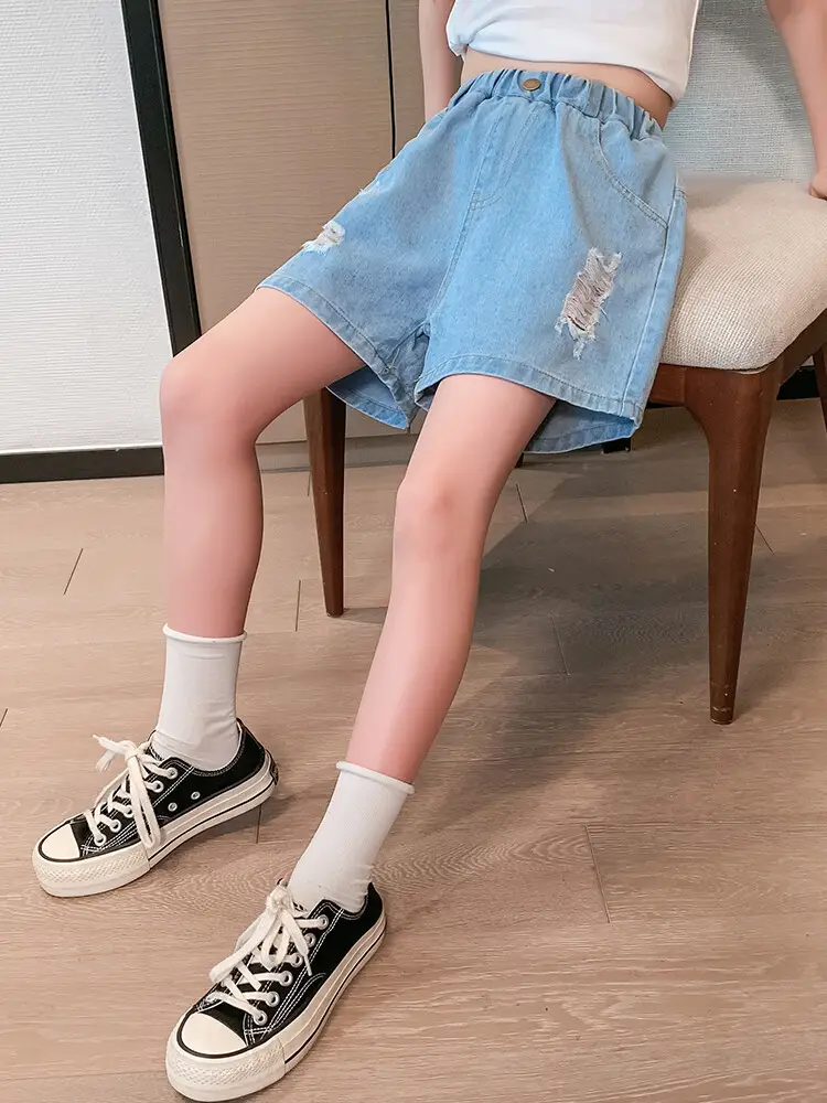 Girls' Ripped Denim Shorts Summer Wear — feature 28