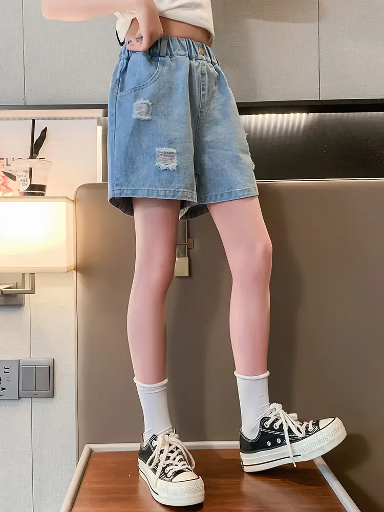 Girls' Ripped Denim Shorts Summer Wear — feature 31