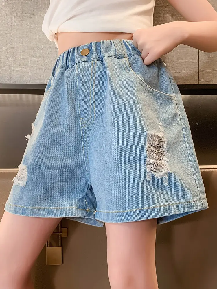 Girls' Ripped Denim Shorts Summer Wear — feature 32