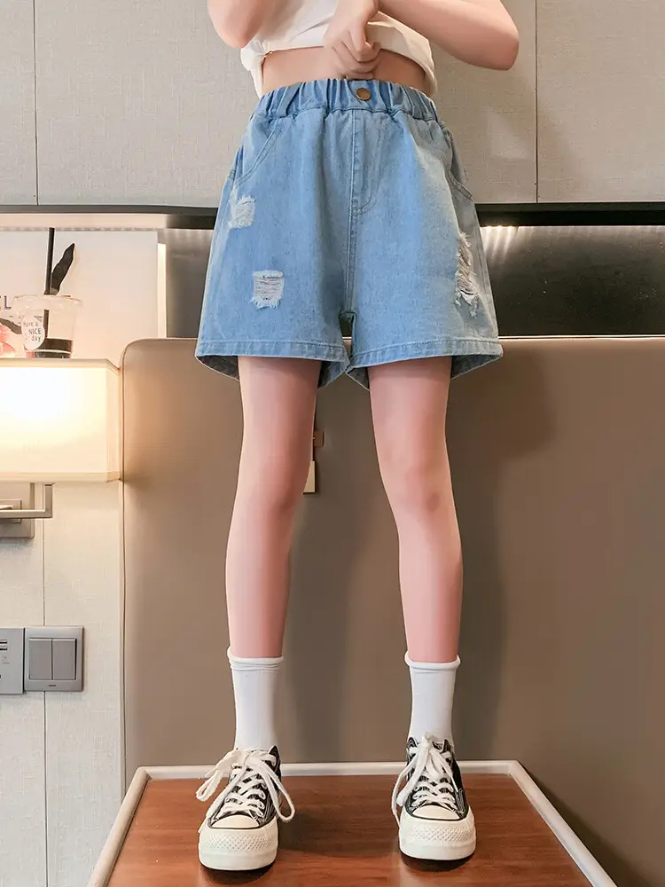 Girls' Ripped Denim Shorts Summer Wear — feature 36