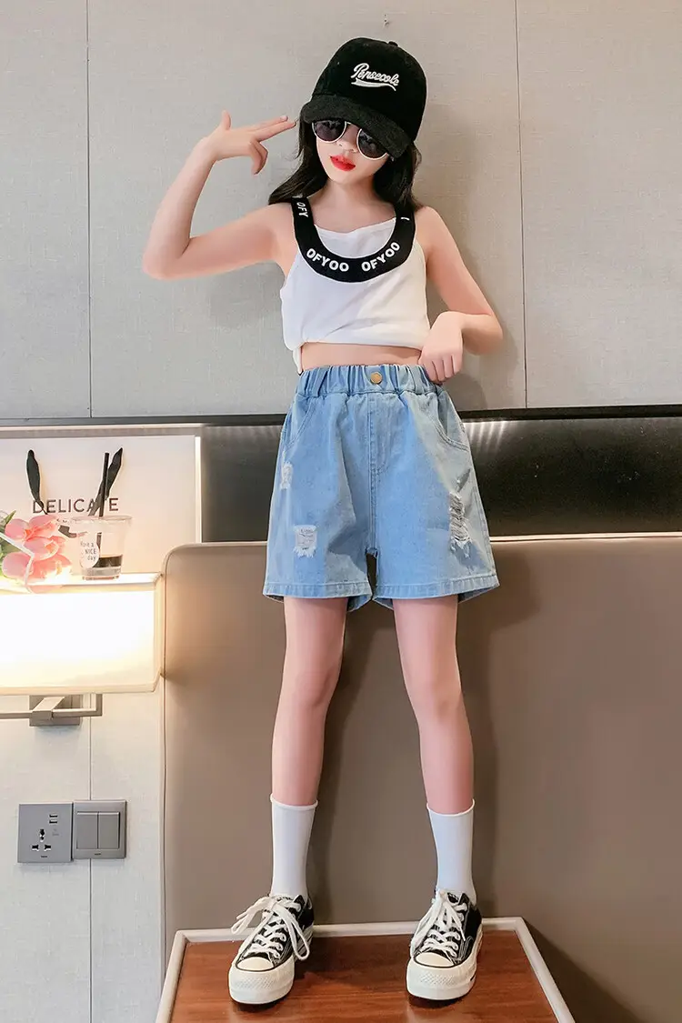 Girls' Ripped Denim Shorts Summer Wear — feature 4