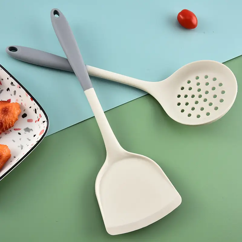 Silicone kitchenware set spatula spoon Colander heat insulation food grade non-stick pan household kitchen supplies tools wholesale