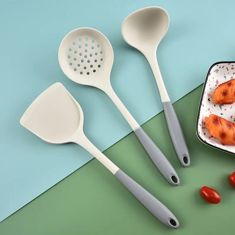 Silicone kitchenware set spatula spoon Colander heat insulation food grade non-stick pan household kitchen supplies tools wholesale