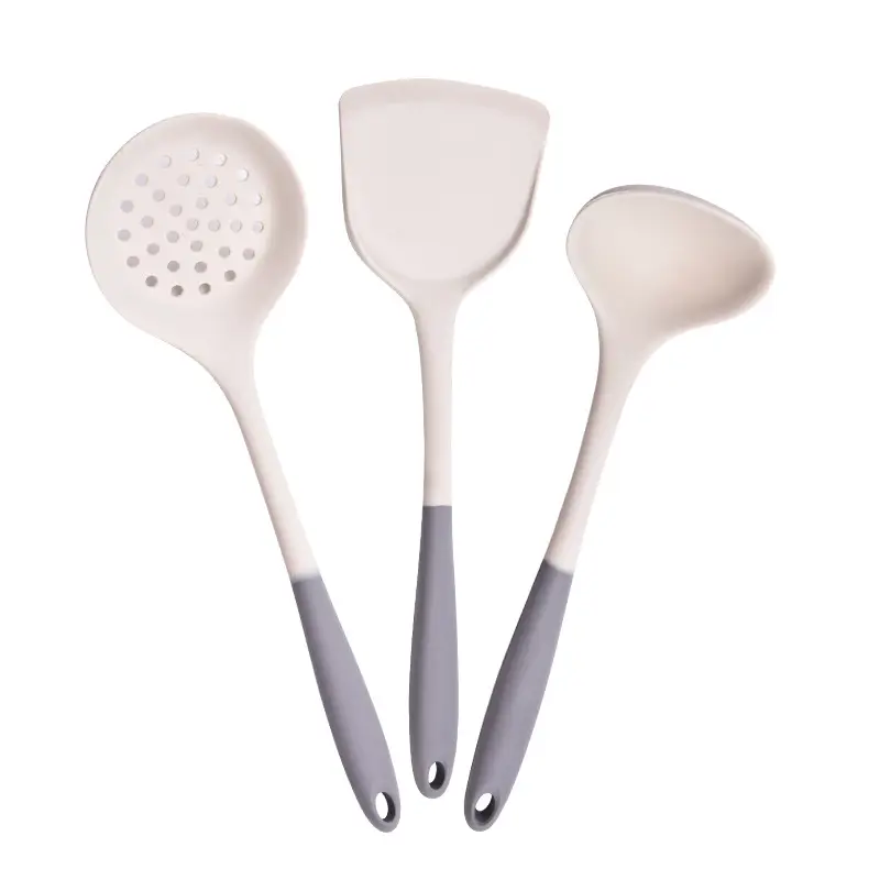 Silicone kitchenware set spatula spoon Colander heat insulation food grade non-stick pan household kitchen supplies tools wholesale