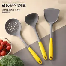 Silicone kitchenware set spatula spoon Colander heat insulation food grade non-stick pan household kitchen supplies tools wholesale — feature 1