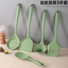 Silicone kitchenware set spatula spoon Colander heat insulation food grade non-stick pan household kitchen supplies tools wholesale — feature 2