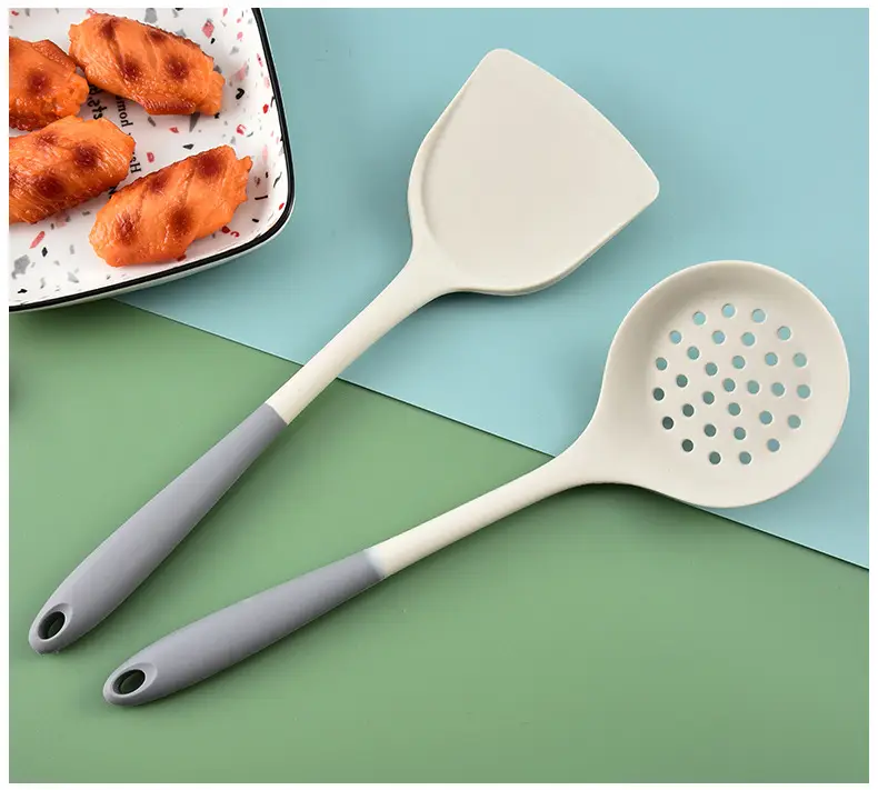 Silicone kitchenware set spatula spoon Colander heat insulation food grade non-stick pan household kitchen supplies tools wholesale — feature 27