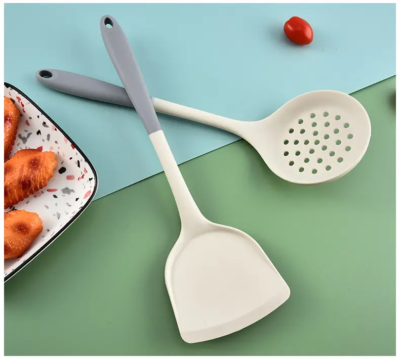 Silicone kitchenware set spatula spoon Colander heat insulation food grade non-stick pan household kitchen supplies tools wholesale — feature 28