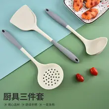 Silicone kitchenware set spatula spoon Colander heat insulation food grade non-stick pan household kitchen supplies tools wholesale — feature 9