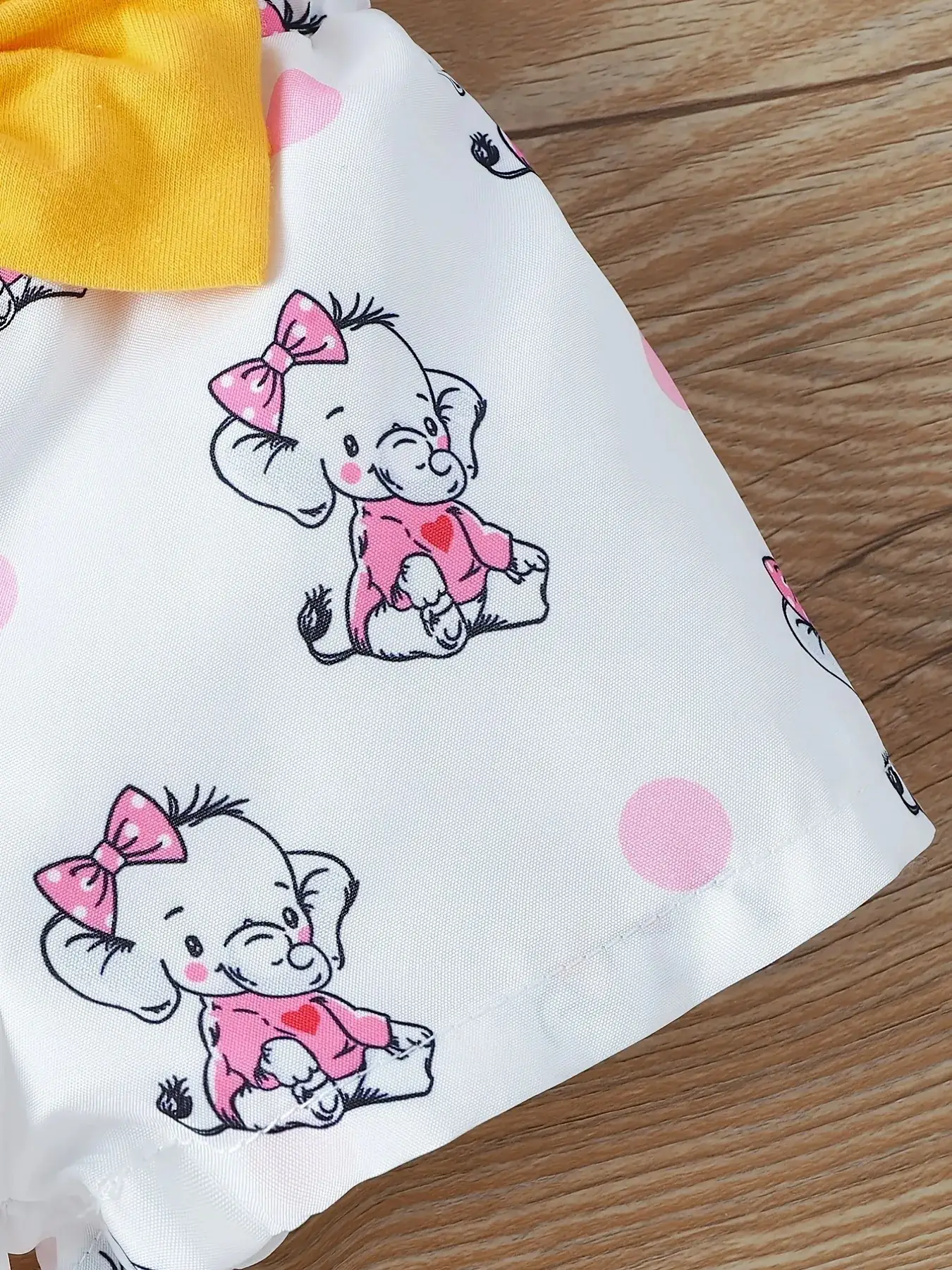 Baby Elephant Print 3-Piece Suit Yellow White — feature 10