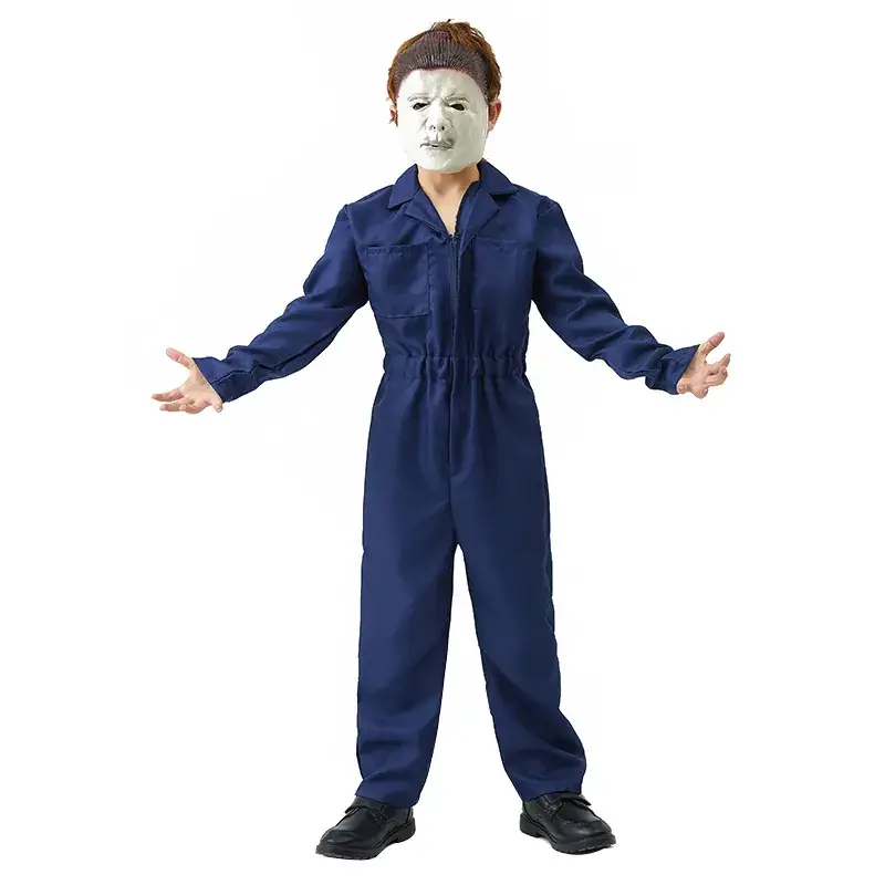 Blue Performance Horror Clown Costume for Men - Image 2