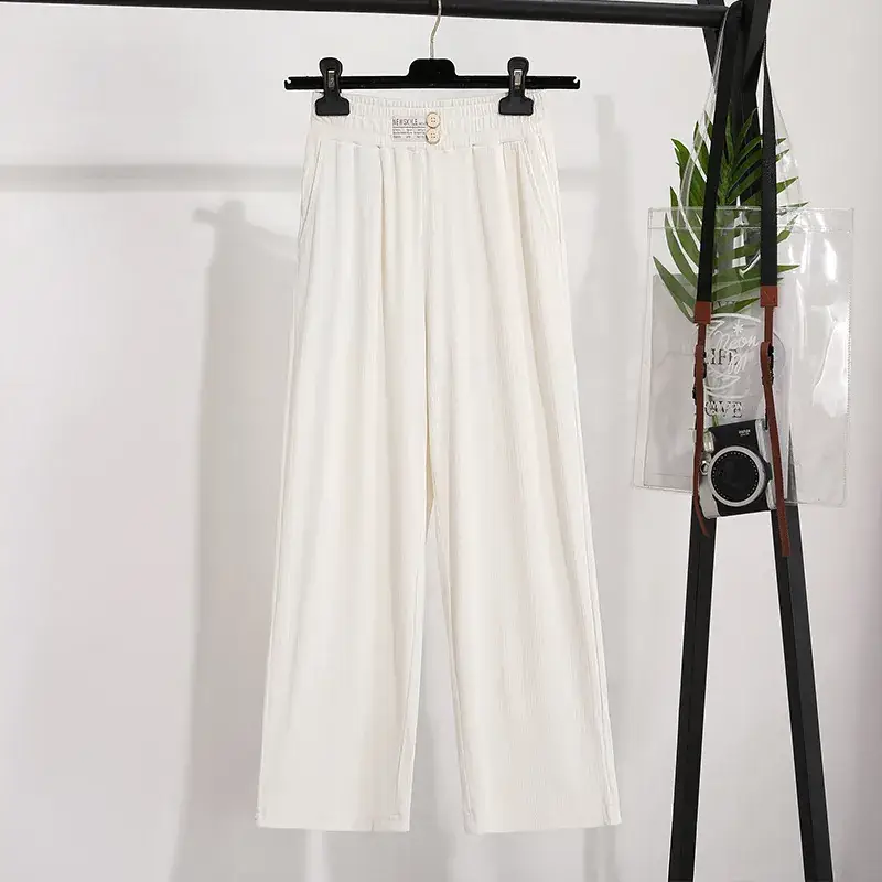 Women's Black Wide Leg Pants 150kg Summer Loose Fit - Image 5