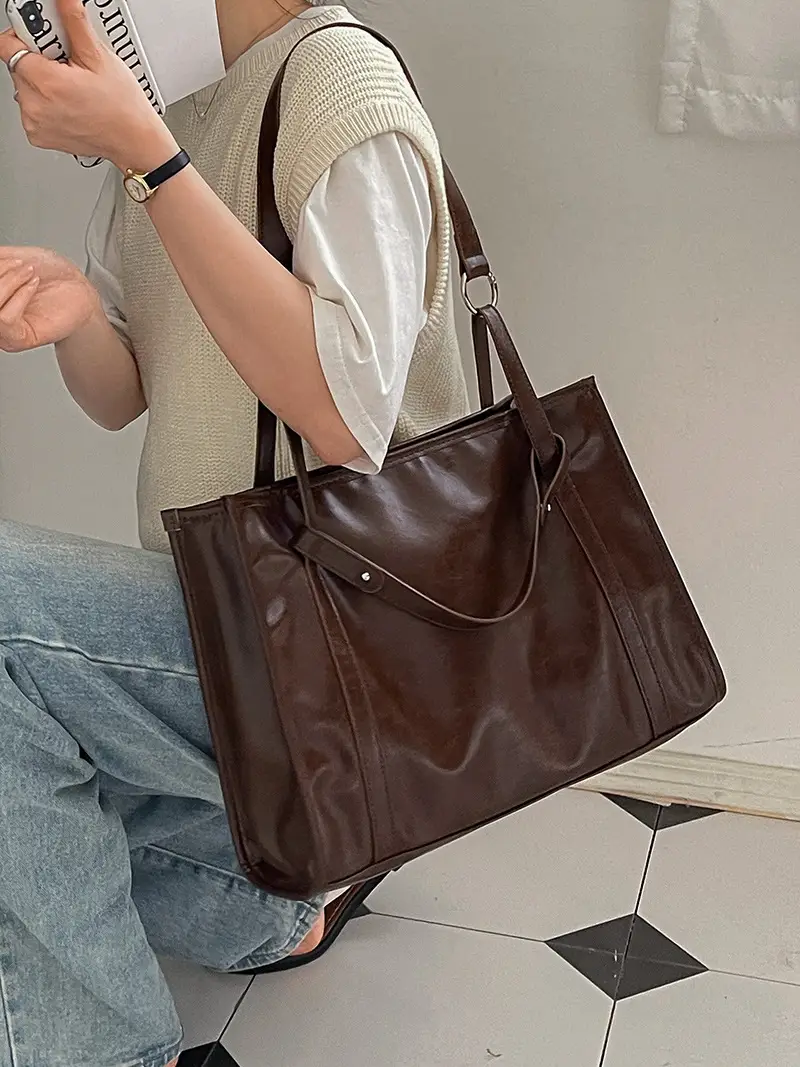 Black Large Capacity Tote Bag for Women 2026