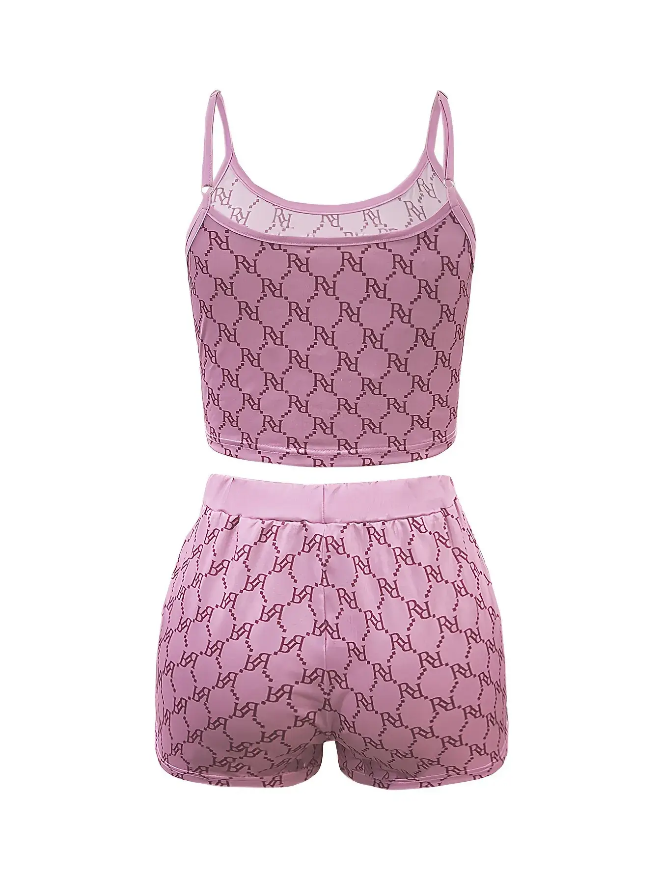 Pink Bear Print Sling Shorts Set for Women — feature 10