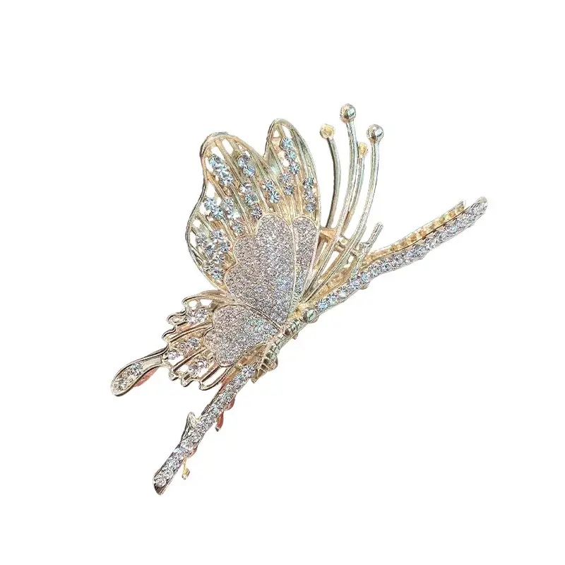 Japanese Korean Butterfly Hairpin Clip Black Gold Large Non-Slip - Image 10