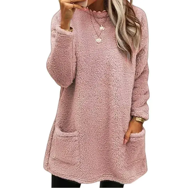 Long Sleeve Flap Pocket Sweatshirt Top for Women - Image 12