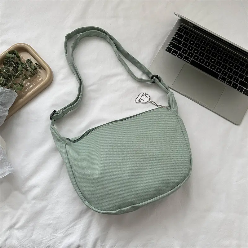 Light Green Waffle Crossbody Bag for Women - Image 5