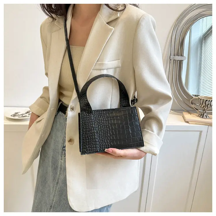 Red Croc Embroidered Shoulder Bag for Women — feature 10