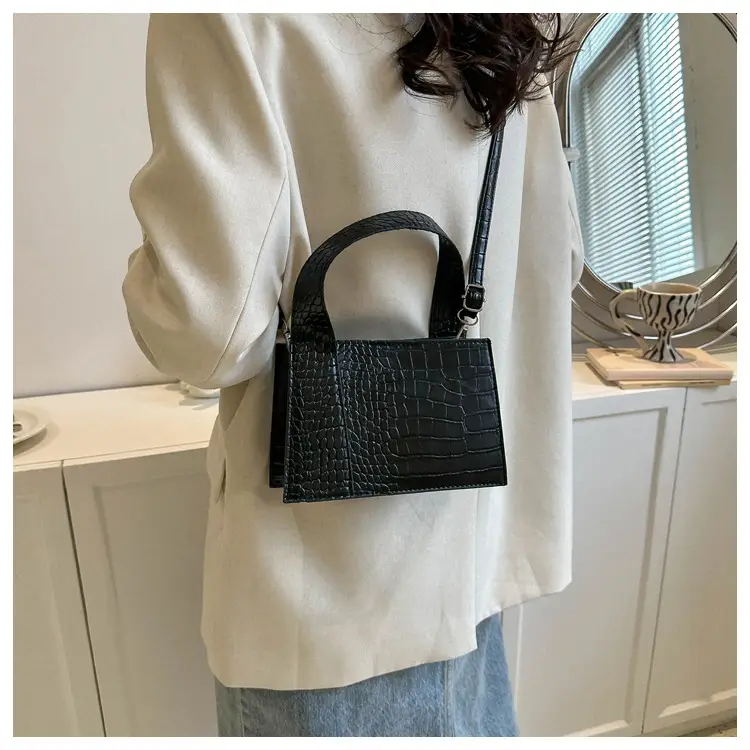 Red Croc Embroidered Shoulder Bag for Women — feature 12