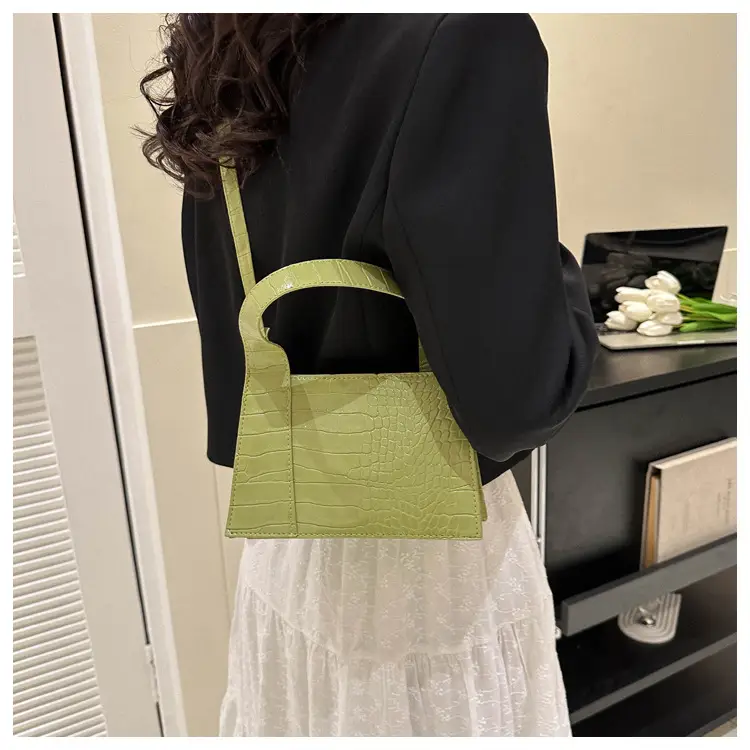 Red Croc Embroidered Shoulder Bag for Women — feature 17