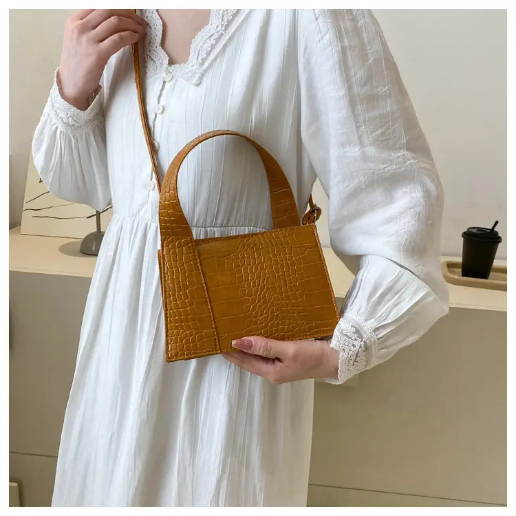 Red Croc Embroidered Shoulder Bag for Women — feature 20