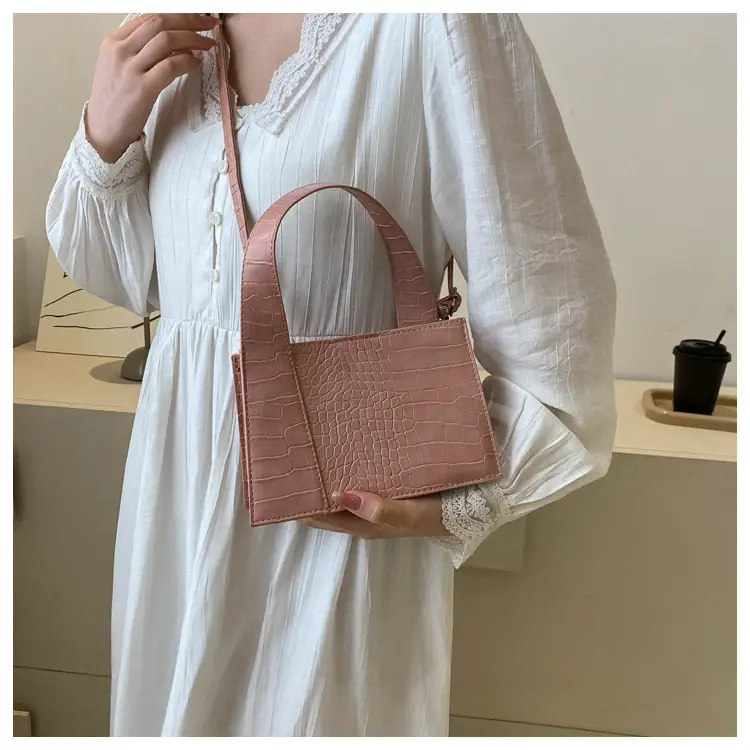 Red Croc Embroidered Shoulder Bag for Women — feature 22