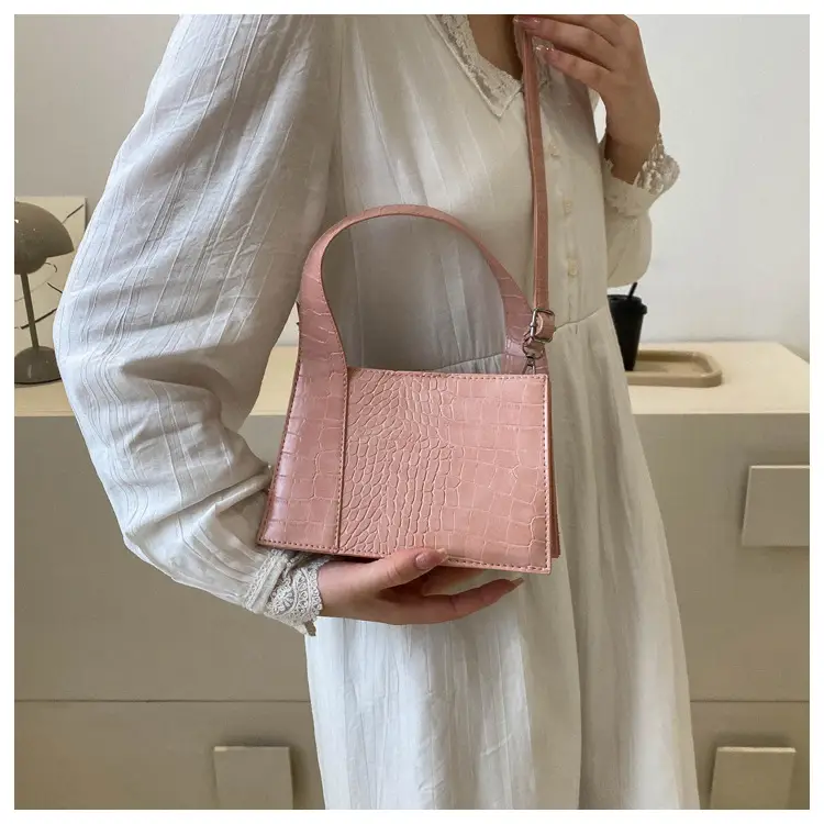 Red Croc Embroidered Shoulder Bag for Women — feature 23
