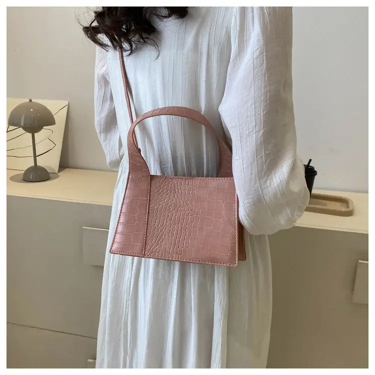 Red Croc Embroidered Shoulder Bag for Women — feature 24