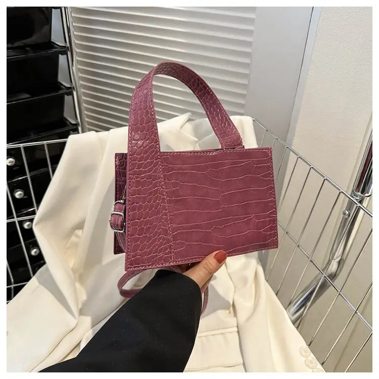 Red Croc Embroidered Shoulder Bag for Women — feature 29