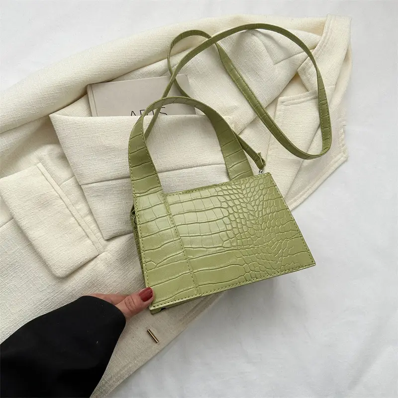 Red Croc Embroidered Shoulder Bag for Women - Image 2