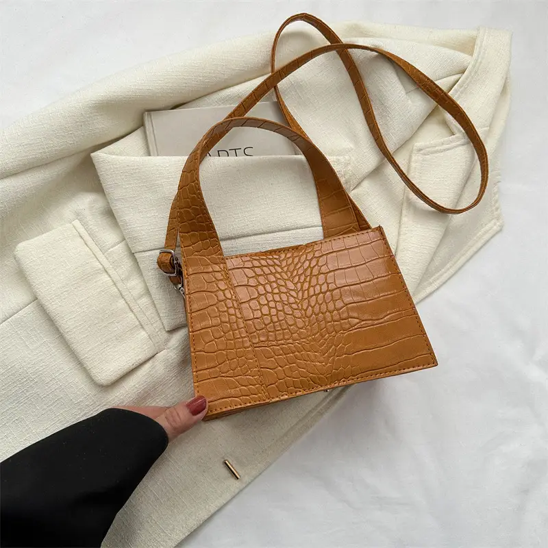 Red Croc Embroidered Shoulder Bag for Women - Image 6