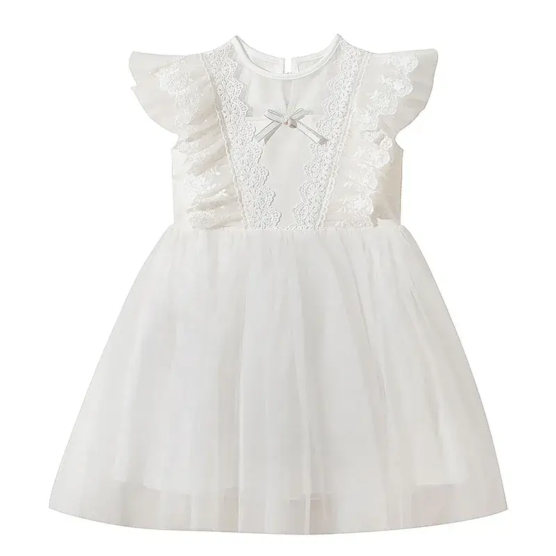 White Lace Princess Dress for Girls Summer - Image 7