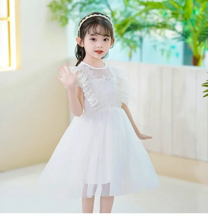 White Lace Princess Dress for Girls Summer โ feature 9