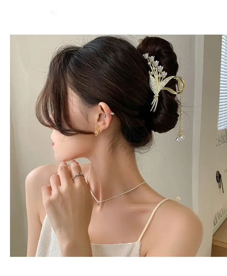 Wheat Ear Hairpin Female Large Shark Clip 10cm — feature 5